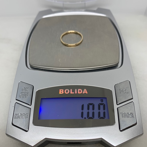 14K Yellow Gold 1.5mm Plain Stackable Wedding Band - Picture 6 of 6